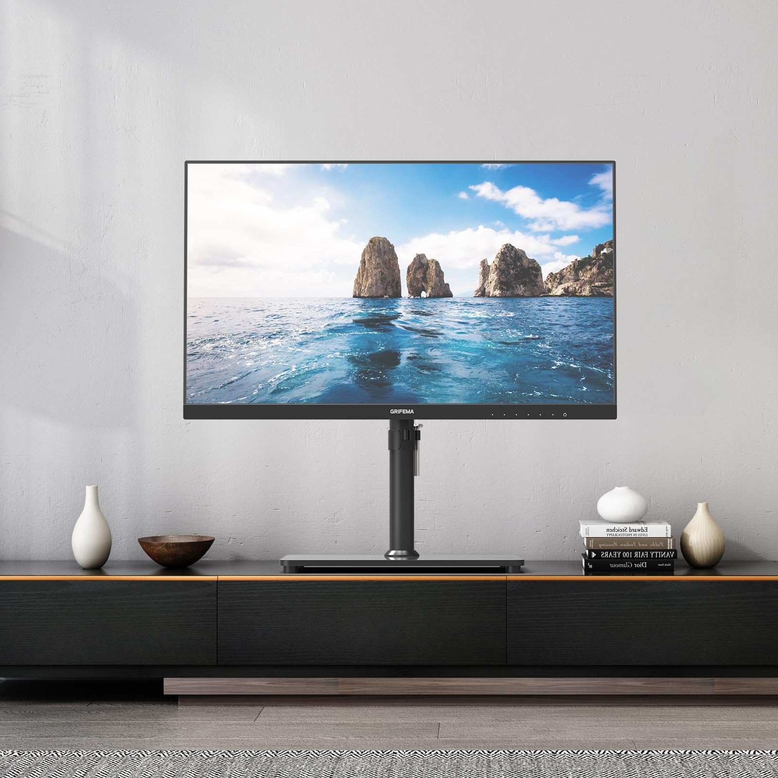 GRIFEMA GB1005-1 Supporto TV per schermi 13-32 pollici piatte curve plasma OLED LCD LED, regolabile rotazione altezza, fino 10 kg, VESA 100x100 mm