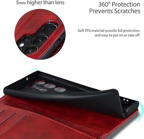 Miniatura 6 de Havaya Funda tipo cartera para Samsung Galaxy S23 Ultra con tarjetero y tarjetero para Samsung S23 Ultra para mujer, funda para teléfono celular