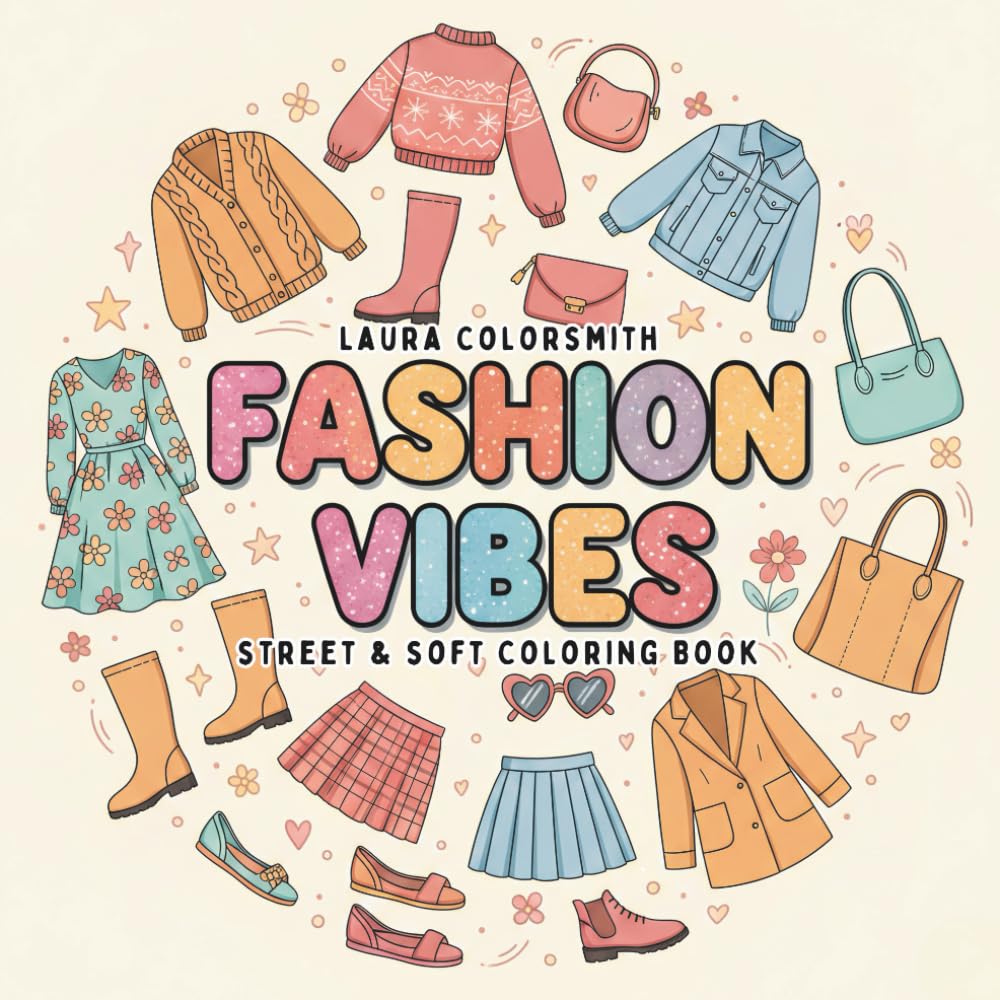 Fashion Vibes - Street & Soft Coloring Book: Trendy Outfits, Cozy Vibes, and Creative Fashion Fun (Girl Therapy Coloring Book)
