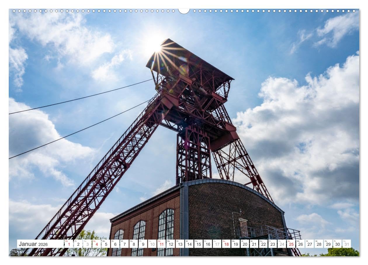Die Zechen im Ruhrpott (hochwertiger Premium Wandkalender 2026 DIN A2 quer), Kunstdruck in Hochglanz: Die imposanten Relikte vergangener Tage im Ruhrpoot von Dortmund bis Moers (CALVENDO Orte)