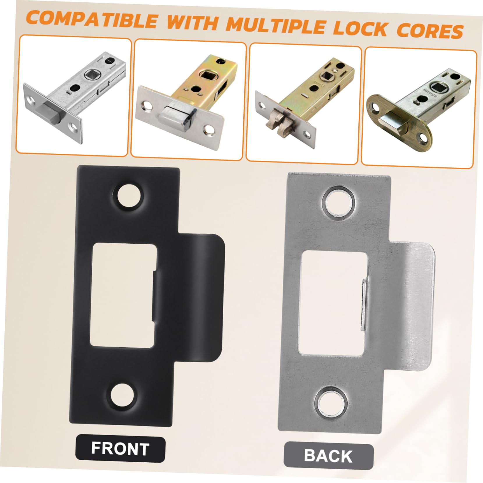 5 ensembles Guide De Verrouillage De Porte Clé Renfort De Porte Plaque Arrière Pêne Dormant Gâche De Porte Gâche De Porte Plaque De Verrouillage De Porte D'Entrée 4 pièces * 5