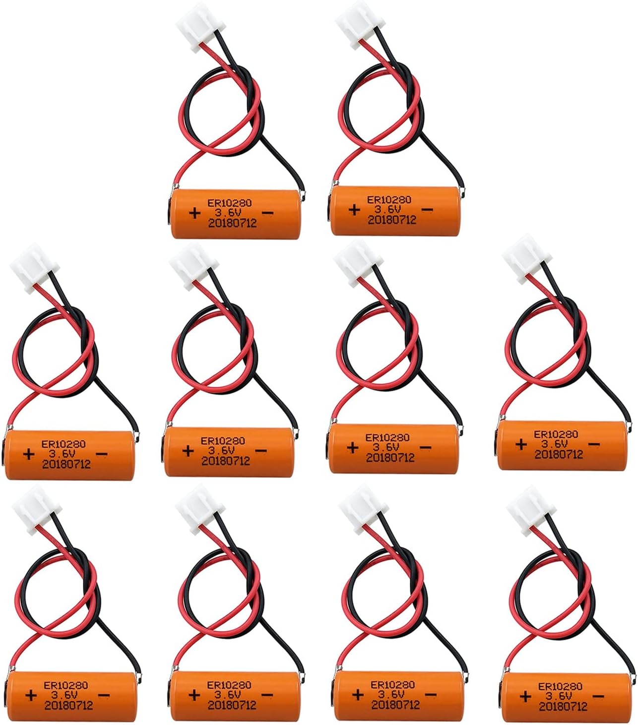 10 Pack ER10280 3.6V 450mAh Lithium Battery ER10 / 28 Cell Battery for FX2NC-32BL with Plug