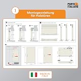 PORTE ITALIANE SLIDING DOOR TRACK, Invisible Magical 1200 for External Sliding Door Wood Wall, Kit includes Track, Wheels, Bottom Guide, Up to 1200mm, Modern Style - 5