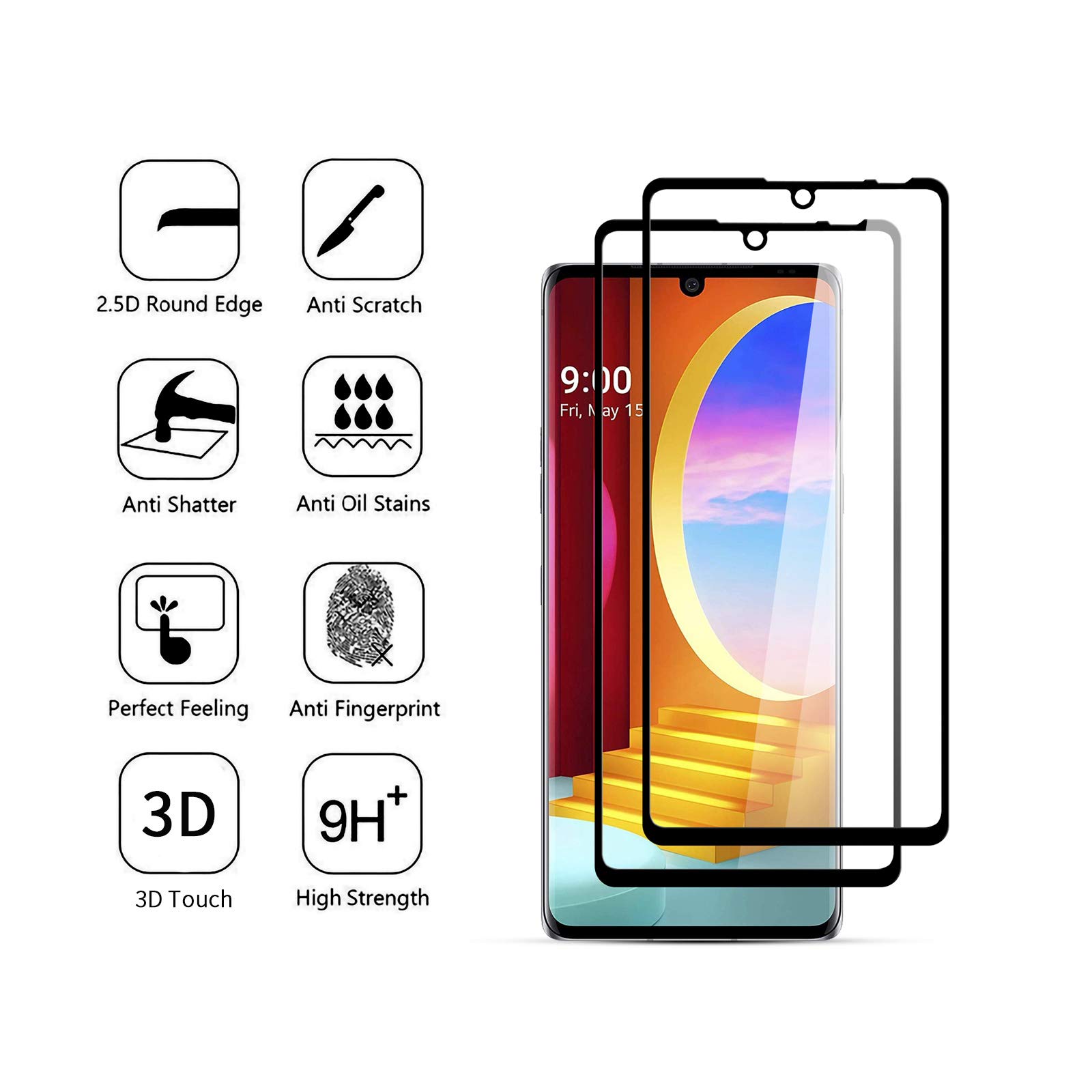 KJYLPO Fu00fcr Blackview A52 Hu00fclle/Blackview A52 Pro, 2 Stu00fcck Panzerglas