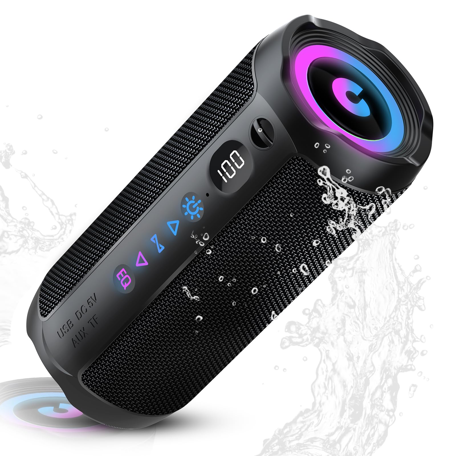 Cassa Bluetooth Portatile 30W, Potente Altoparlante Bluetooth, Doppio Basso Driver, 30 Ore di Autonomia, TWS Accoppiamento, RGB, IPX7 Impermeabile, AUX, TF,USB,Ideale Attività All'aperto/Feste/Viaggi