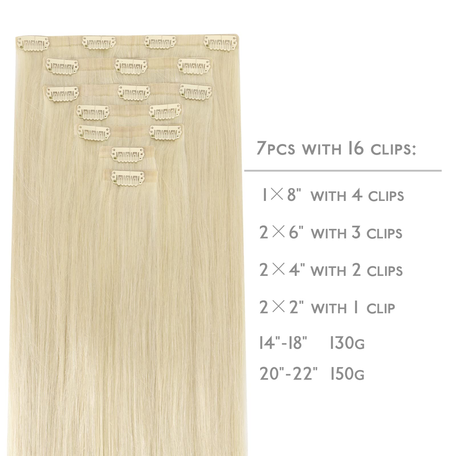 WENNALIFE Clip in Hair Extensions Human Hair 16 Inch 120g 7pcs Dark Brown Hair Extensions Clip in for Women Real Human Hair Double Weft Rallonge Cheveux Humain Extension Real Hair Extensions — view 303