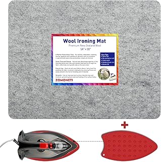 ZOMONETI 18" x 14" Wool Pressing Mat 100% New Zealand Felted Wool Ironing Mat Pad Blanket for Quilter, Sewing, Quilting Supplies and Notions