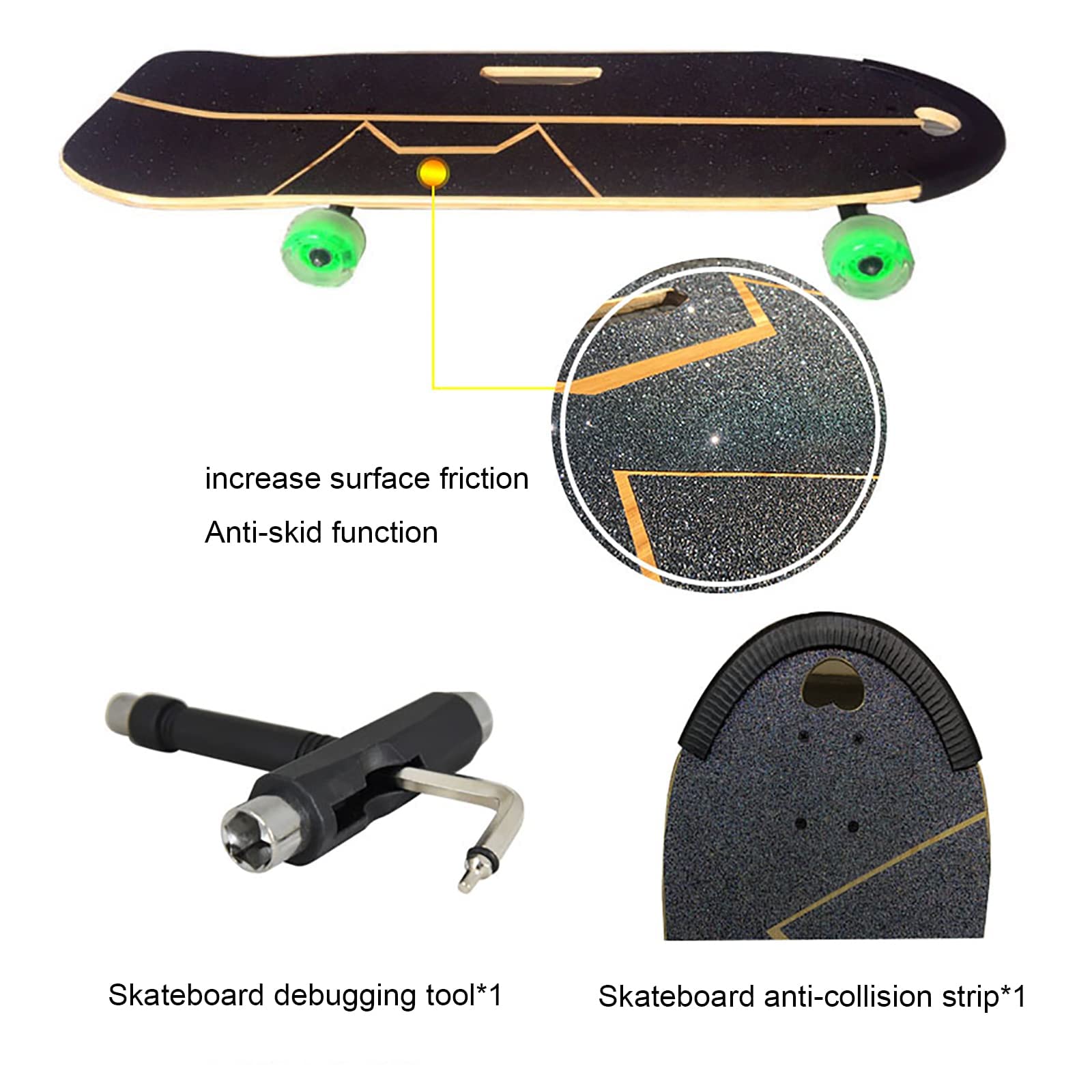 KIDDEX Hunde-Skateboard mit Surfständer, Haustier-Skateboard, Skateboard mit bunten PU-Rädern für Englisch-Französische Bulldogge, Starke Brettoberfläche, Schwerkrafthalterung 80x30cm