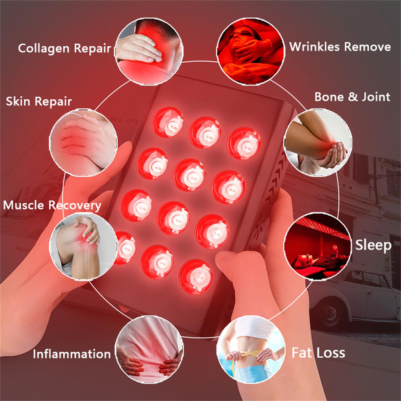 GOURIXIN Dispositivo de Terapia de luz roja, Panel de Terapia de luz roja Recargable portátil para la Cara y el Cuerpo, 660 NM 850 NM, para la Piel, el sueño, la relajación
