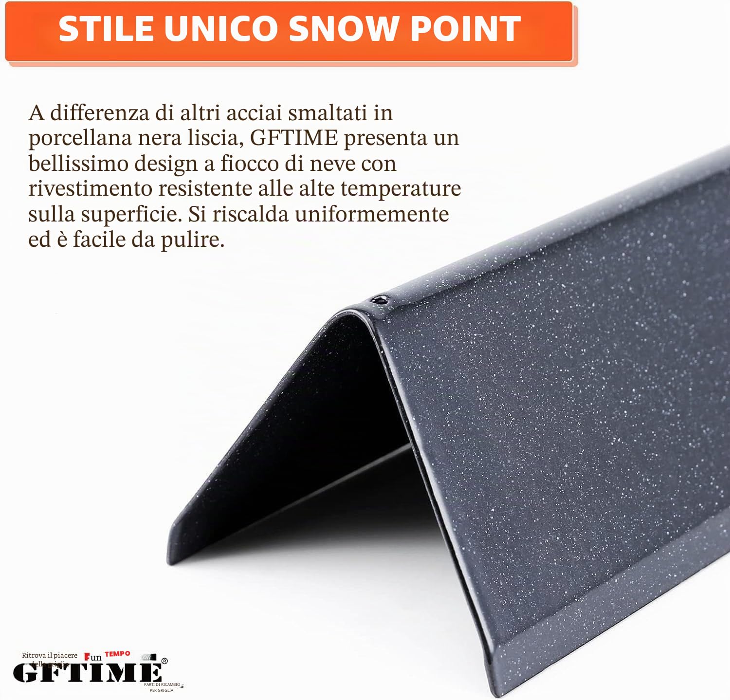 GFTIME 38.9CM 7635 Barrette aromatizzanti per Weber Spirit E210, S210, E220, S220, piastra riscaldante smaltata in porcellana, parti di ricambio per griglia a gas per Spirit I e II serie 200