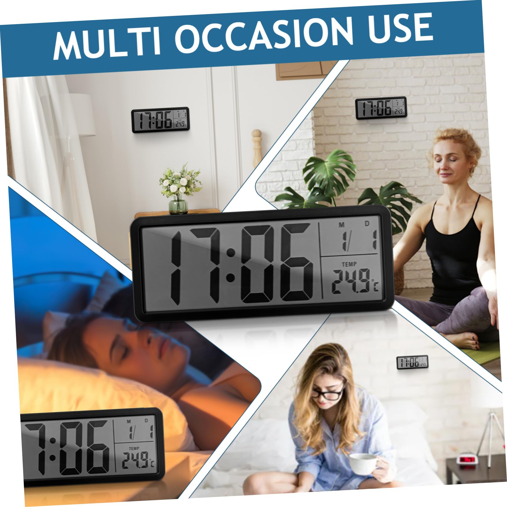 SOIMISS da Parete con Display LED Chiaro Temperatura e Integrati Sensori Ambientali per e Camera da Funzionamento Batteria