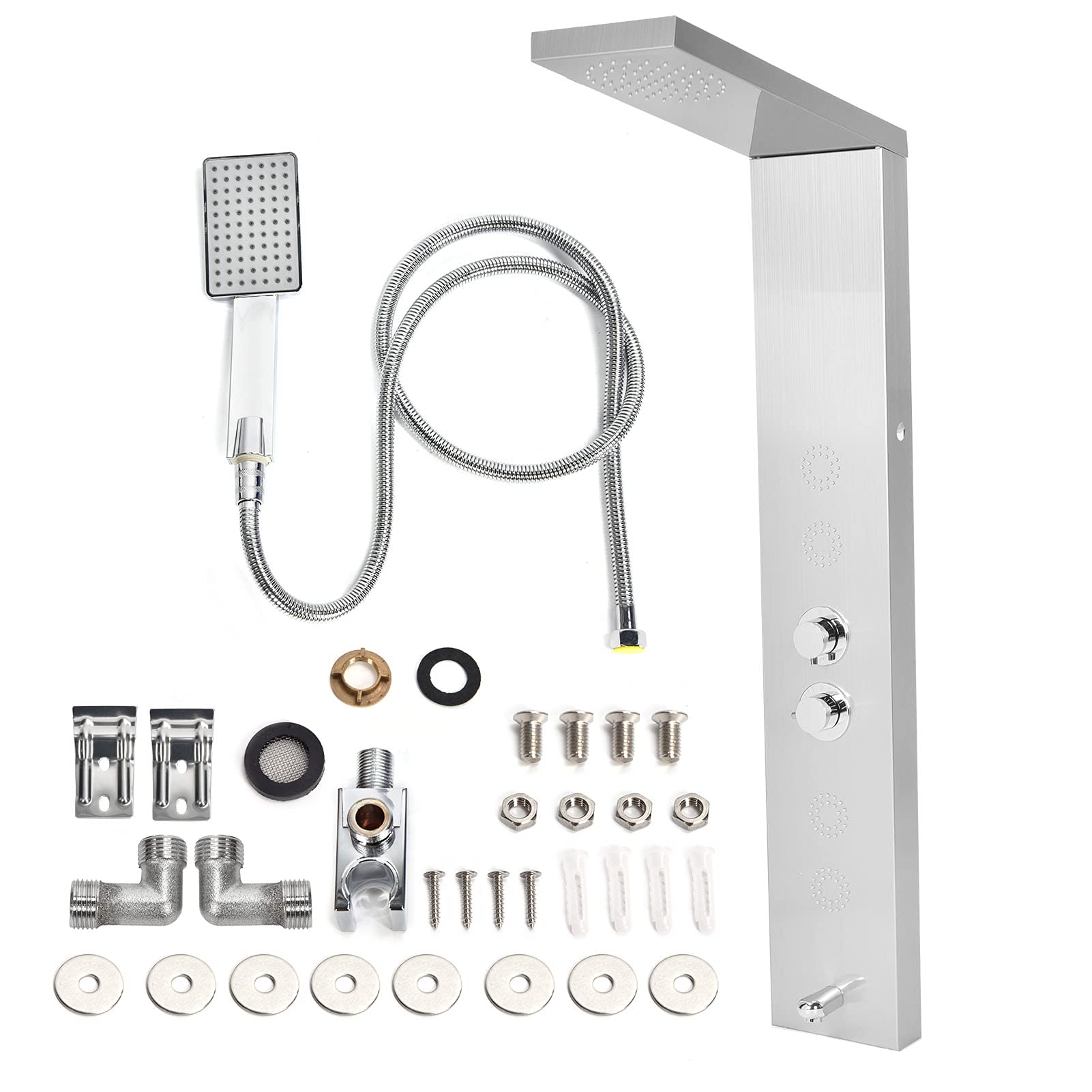 Set Pannello Doccia in Acciaio Inossidabile 304 116 Cm G1/2 Bagno