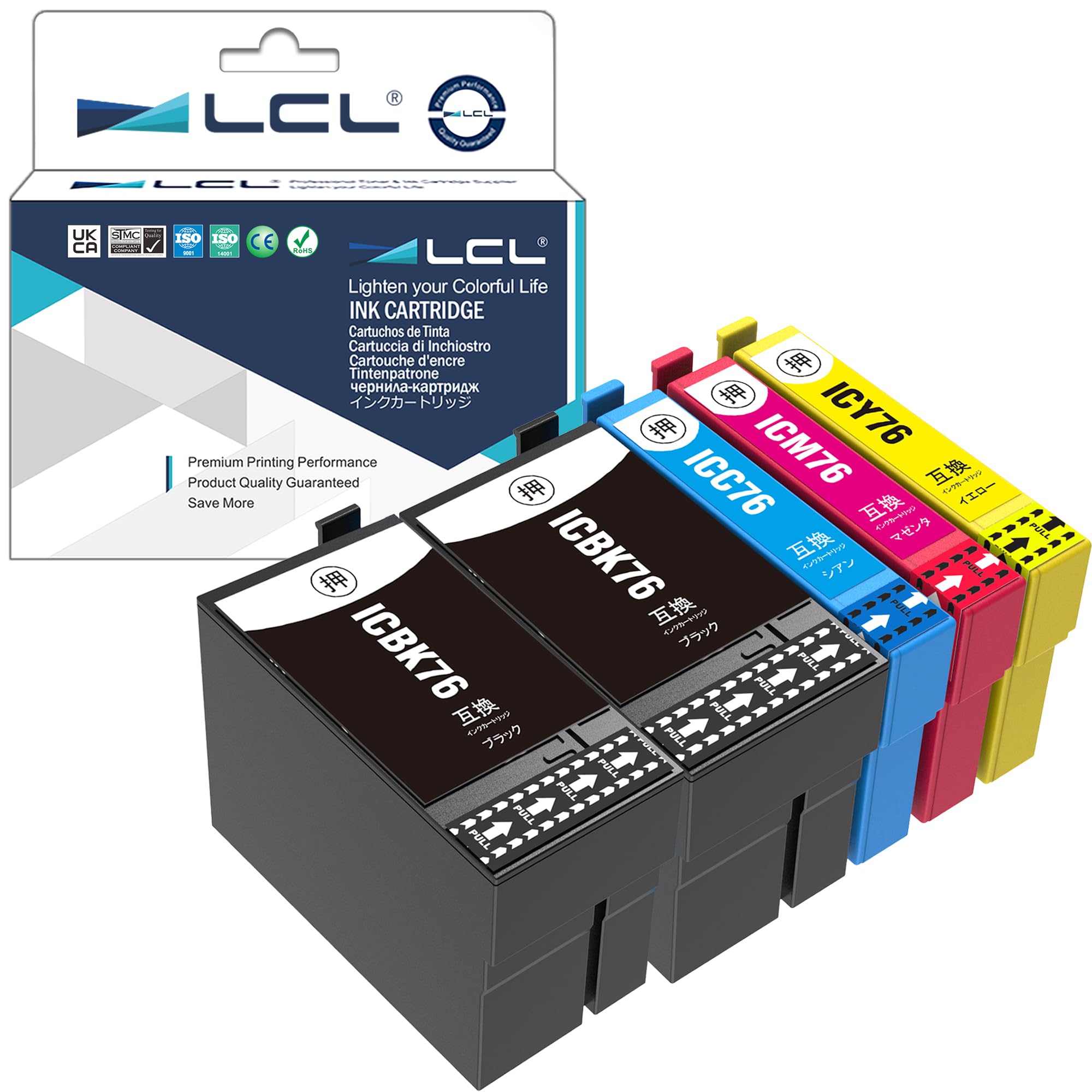 Amazon.co.jp: LCL エプソン用 IC4CL76 76XXL ICBK76 ICC76 ICM76  