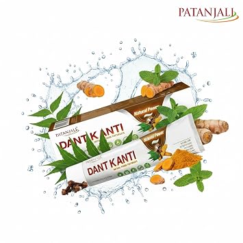 Patanjali Dant Kanti Natural Toothpaste - 150 g / 5.29 fl oz | Packaging May Vary (150g or 200g)