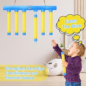 OCES Reflex Stick Game, Reflex Sticks Reaction Training Hand Speed Challenge Game, Upgrade Hand Eye Coordination Training Catching Toy Remote Control 3 Adjustable Speed (Standard)