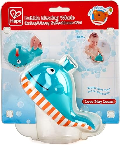 Miniatura 2 de Hape Ballena que sopla de burbujas | Juguete de chorro de bebé para jugar a la hora del baño, azul