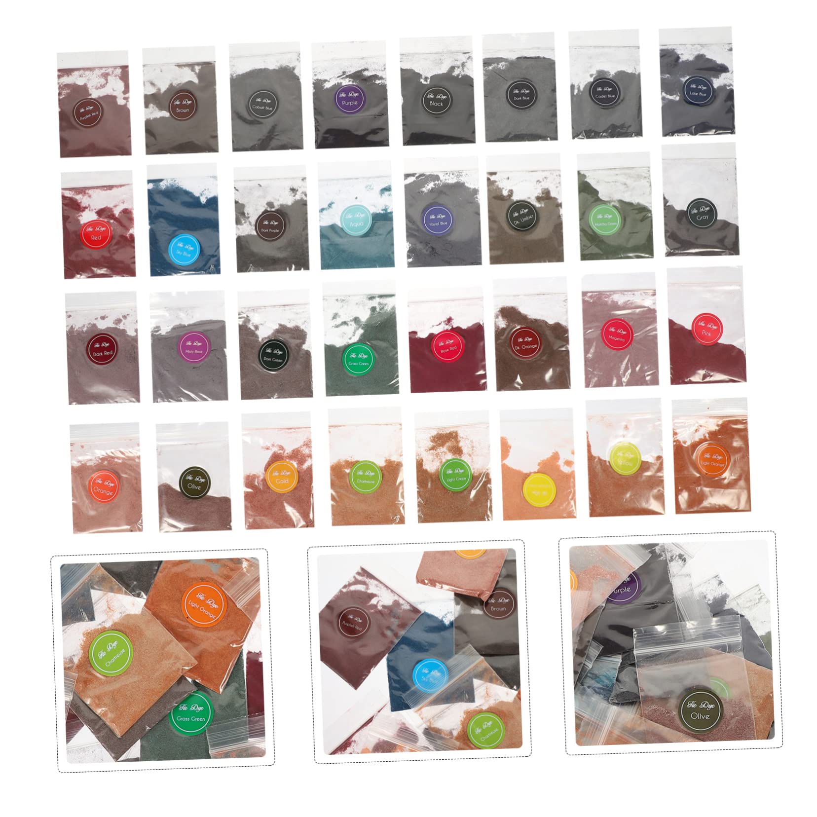 Homoyoyo 32bolsas Traje Teñido Anudado Polvo Para Teñir Paquete De Recarga De Polvo Para Teñir De Colores Vibrantes Para Fiesta De