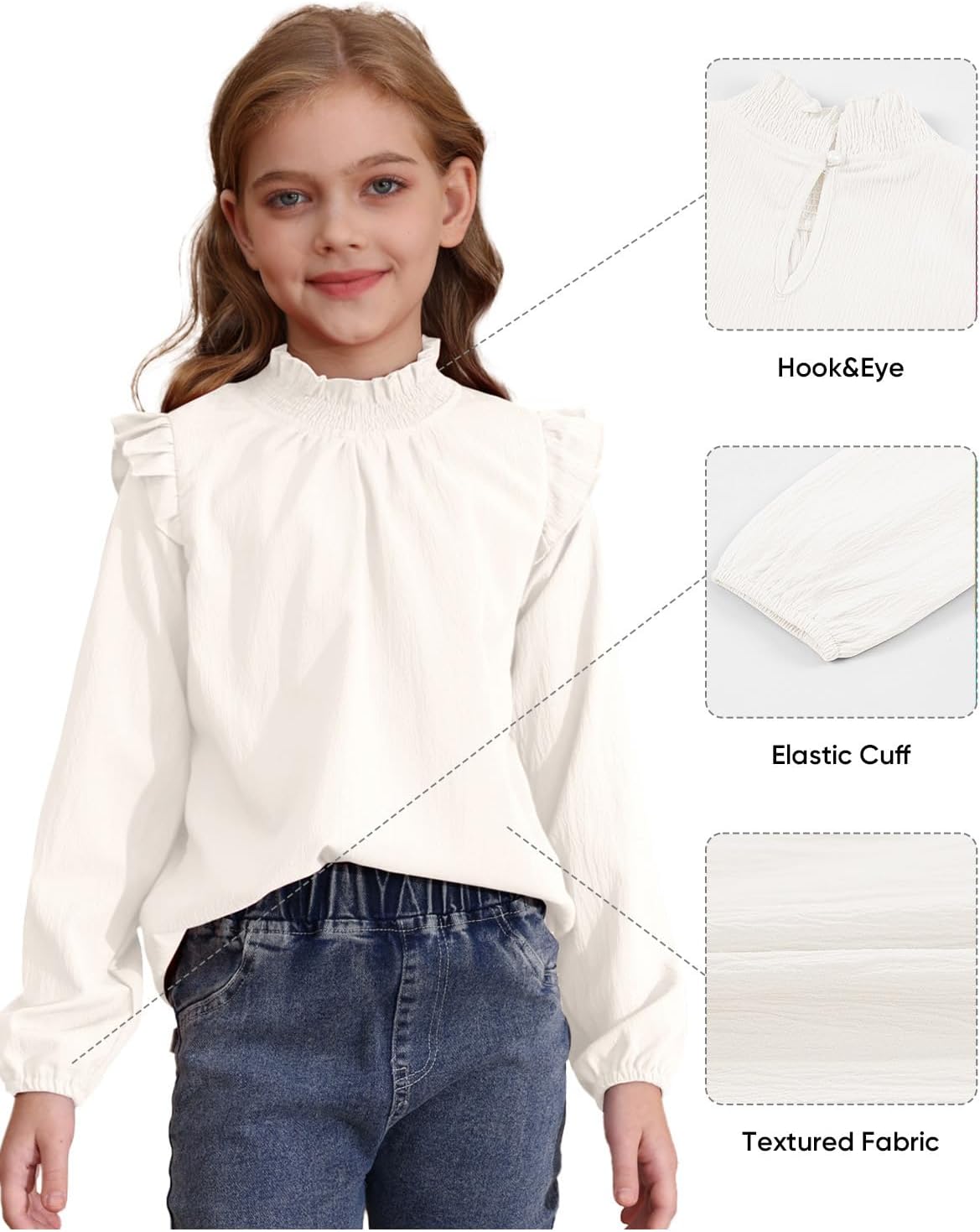 blibean Girl Elegant Tops Semi Formal Blouses Size 6-15 Years - Image 8