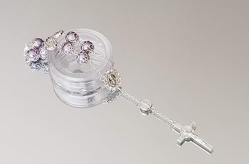 12 Rosario Pulsera de Bautismo de LavandaRecuerdos de BautizoBoda
