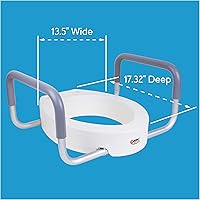 Vista 7 de Asiento elevador de inodoros de Carex Health Brands con asas para inodoros redondos estándares