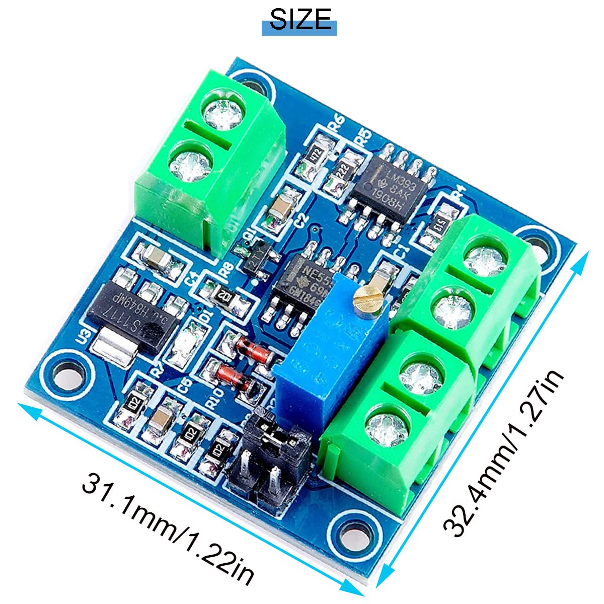 2 pezzi Tensione al modulo PWM Tensione convertita in 0% -100% PWM CC 0-10 V con cavo rosso e nero 26 awg per commutazione dell'interfaccia segnale da digitale ad analogico per PLC
