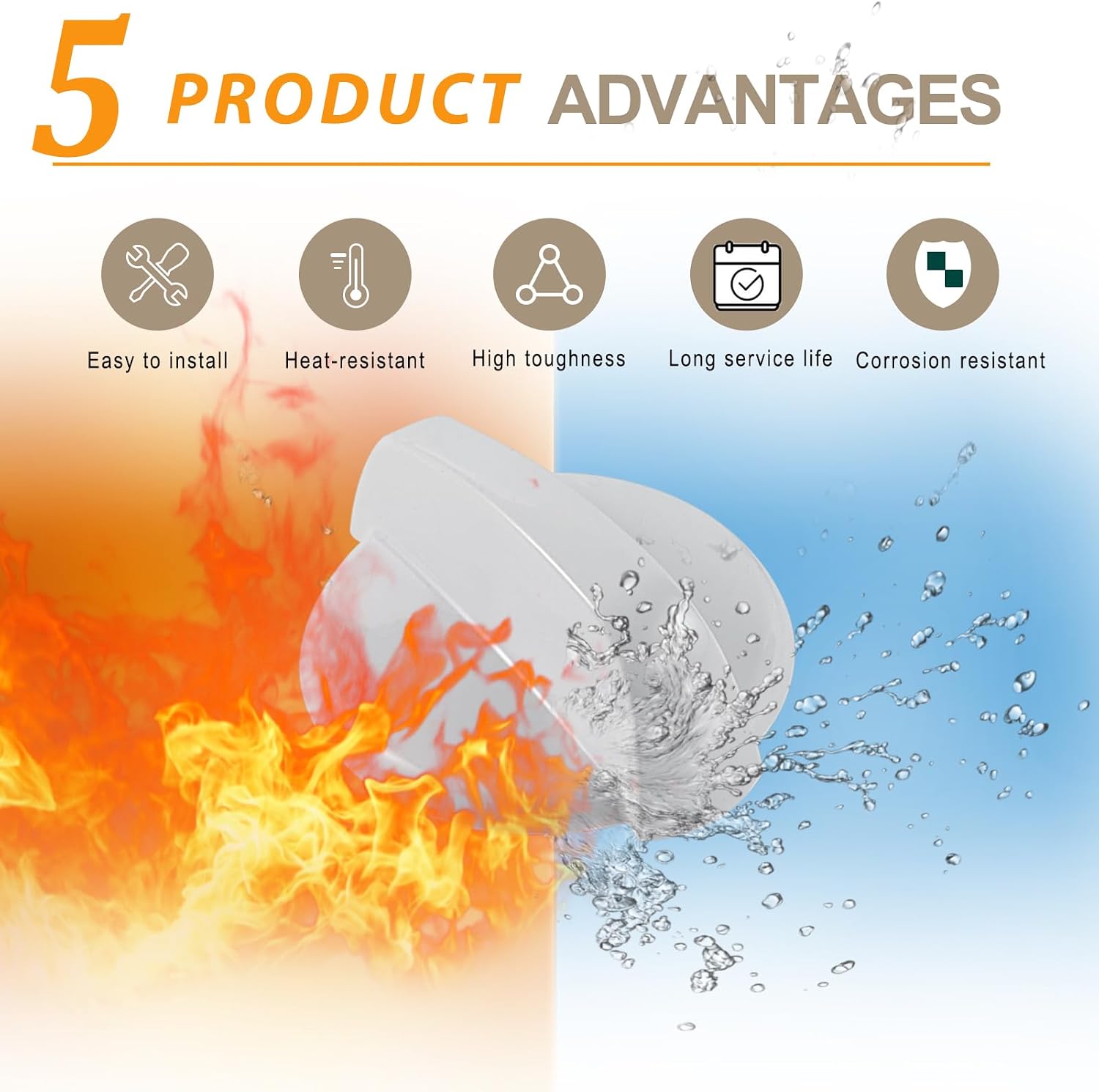 Upgraded WB03K10218 222D1140 Stove Knob Replacement for GE Stove Parts Burner Knobs GE Gas Range Parts Stove Top Cooktop Control Knobs White Plastic 4 Pcs