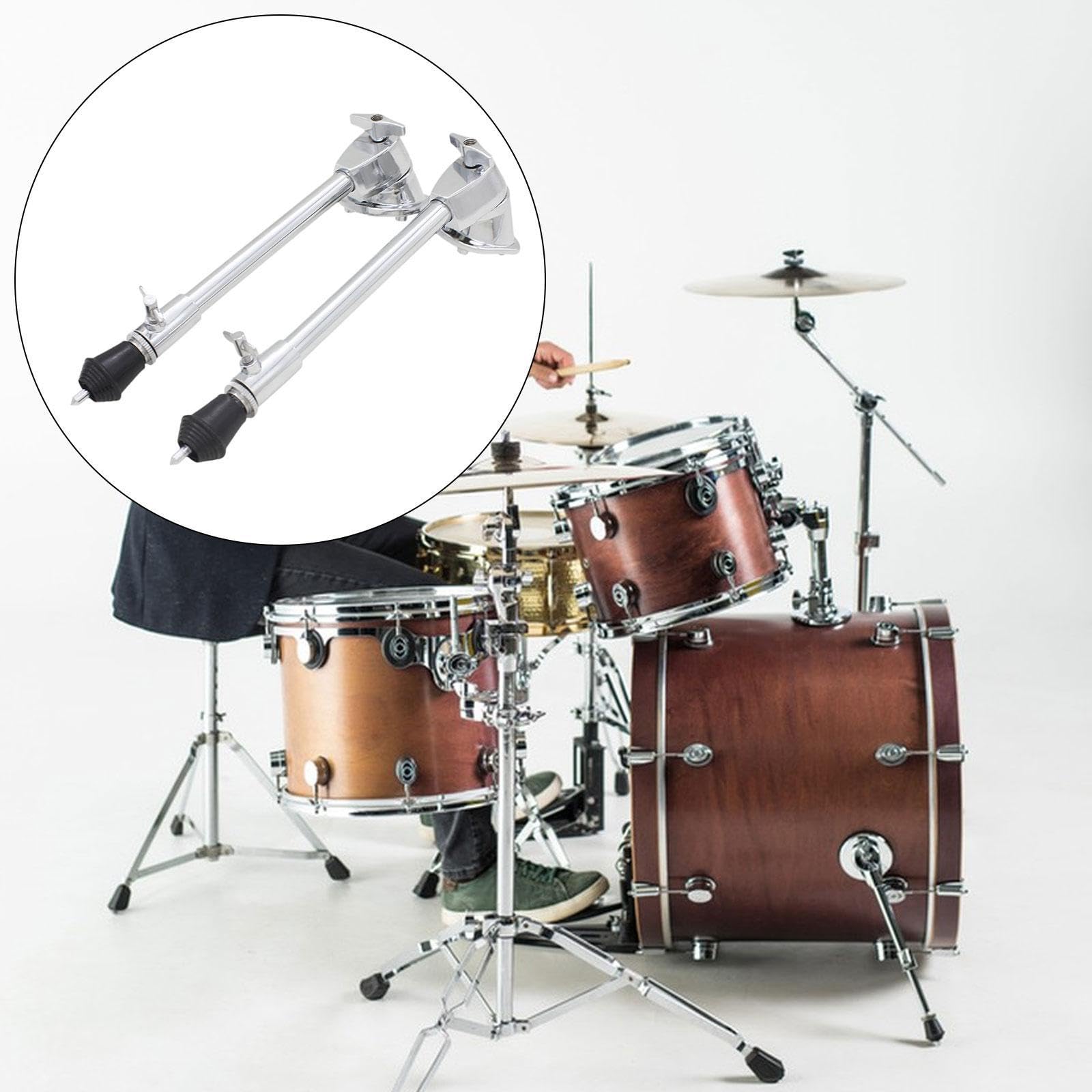2 gambe per tom tamburo in metallo supporto professionale antiscivolo universale Fit fai da te ad alta resistenza stabile set accessorio