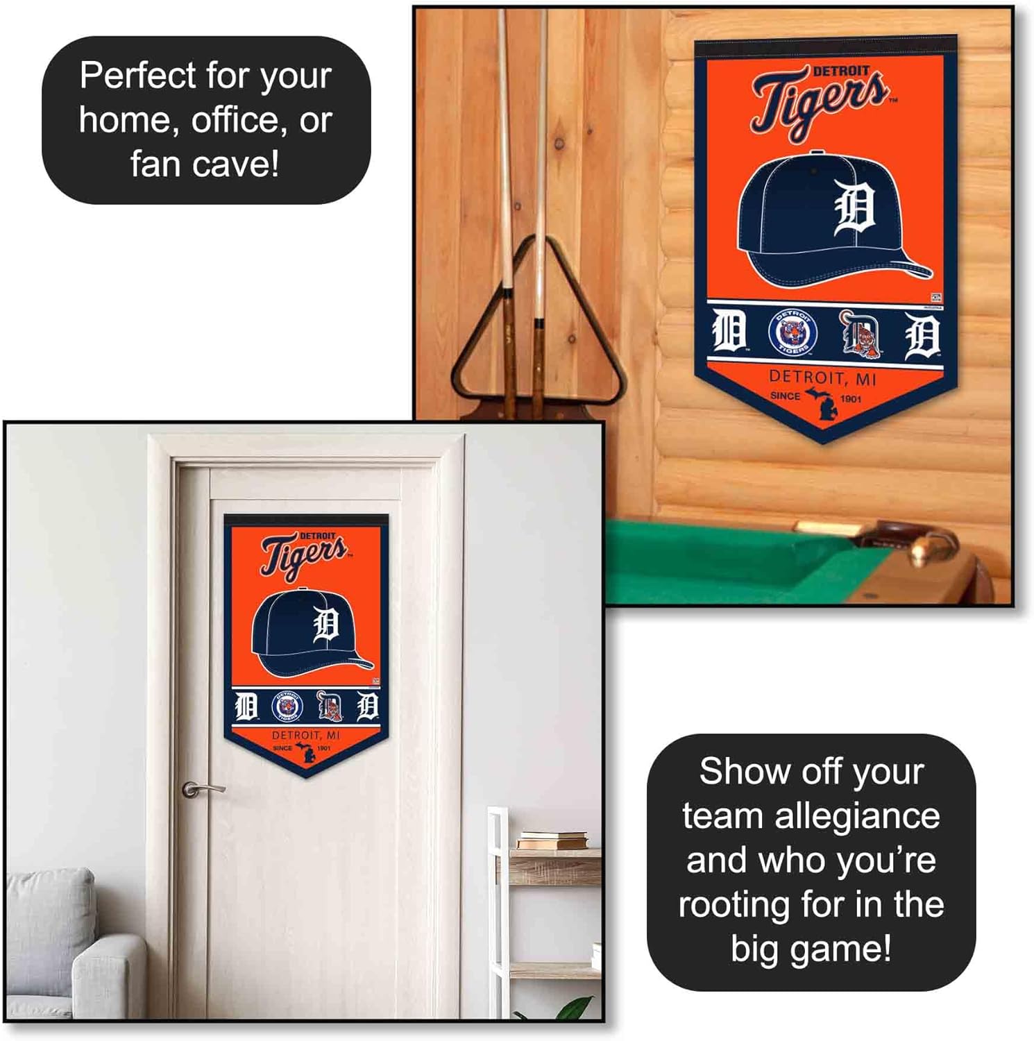 WinCraft Detroit Tigers Heritage History Banner Pennant - Image 3