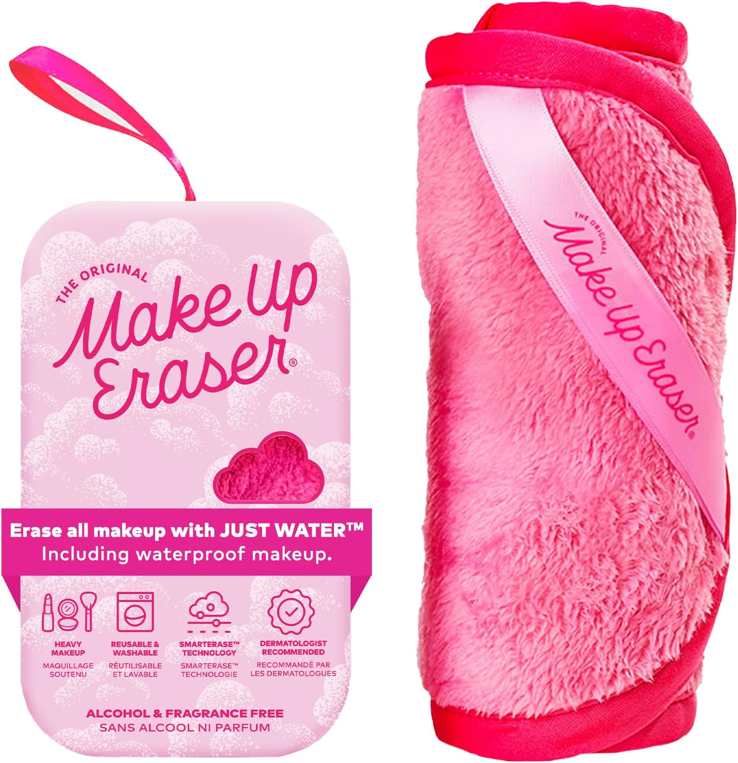 The Original Remove MakEUp With Only Water. REUsable, Hypoallergenic With Antibacterial Properties. -Pink