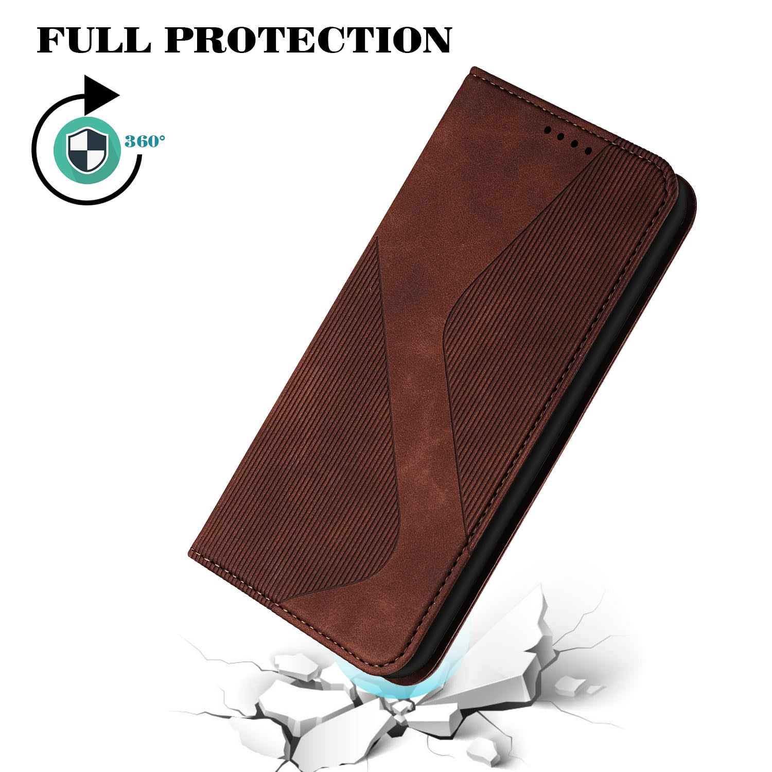 BEZ Cover per Xiaomi Redmi 9, Custodia per Portafoglio Xiaomi Redmi 9 Protettiva in Tela e PU Pelle Portafoglio Flip Cover con Chiusura Magnetica, Nero