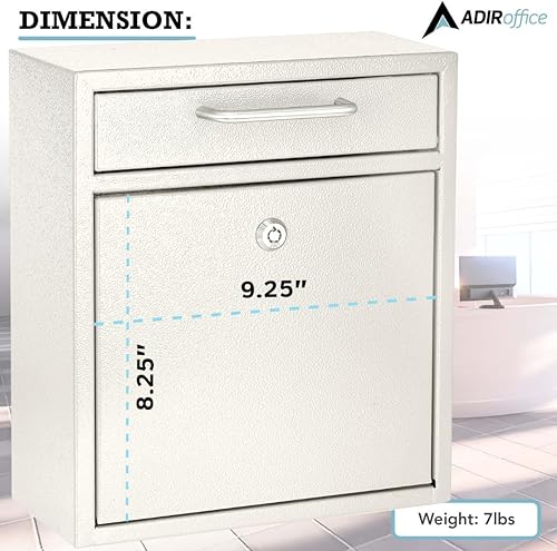 Miniatura 23 de AdirOffice contenedor con traba - Buzón de correo montado en pared., negro, 631-05-BLK