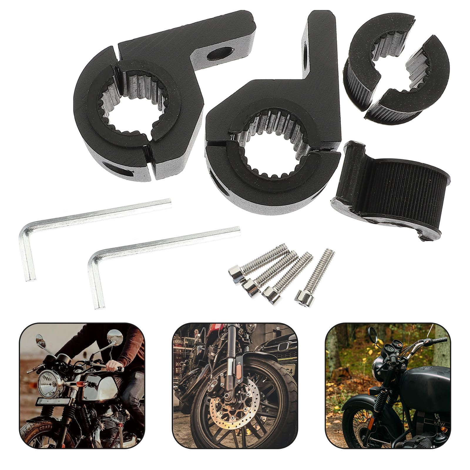 iplusmile Supporto per Luci Moto 20-30Mm Morsetto Clip Antiscivolo in Gomma per Manubrio e Fari Moto Accessori Fuoristrada Off Road