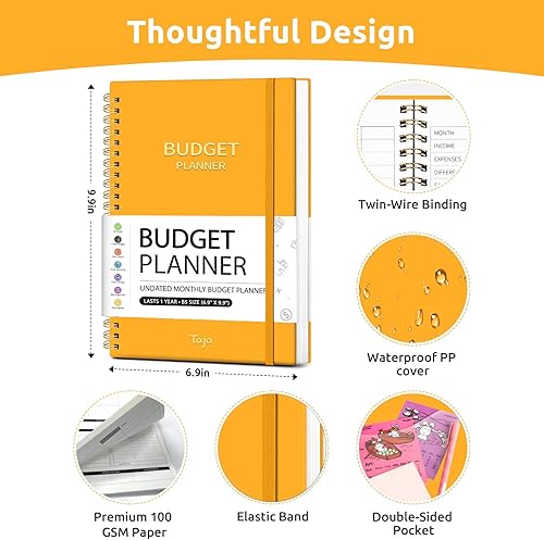 Miniatura 49 de Agenda de presupuesto, libro de presupuesto mensual con cuaderno de seguimiento de gastos, organizador de facturas sin fecha y planificador