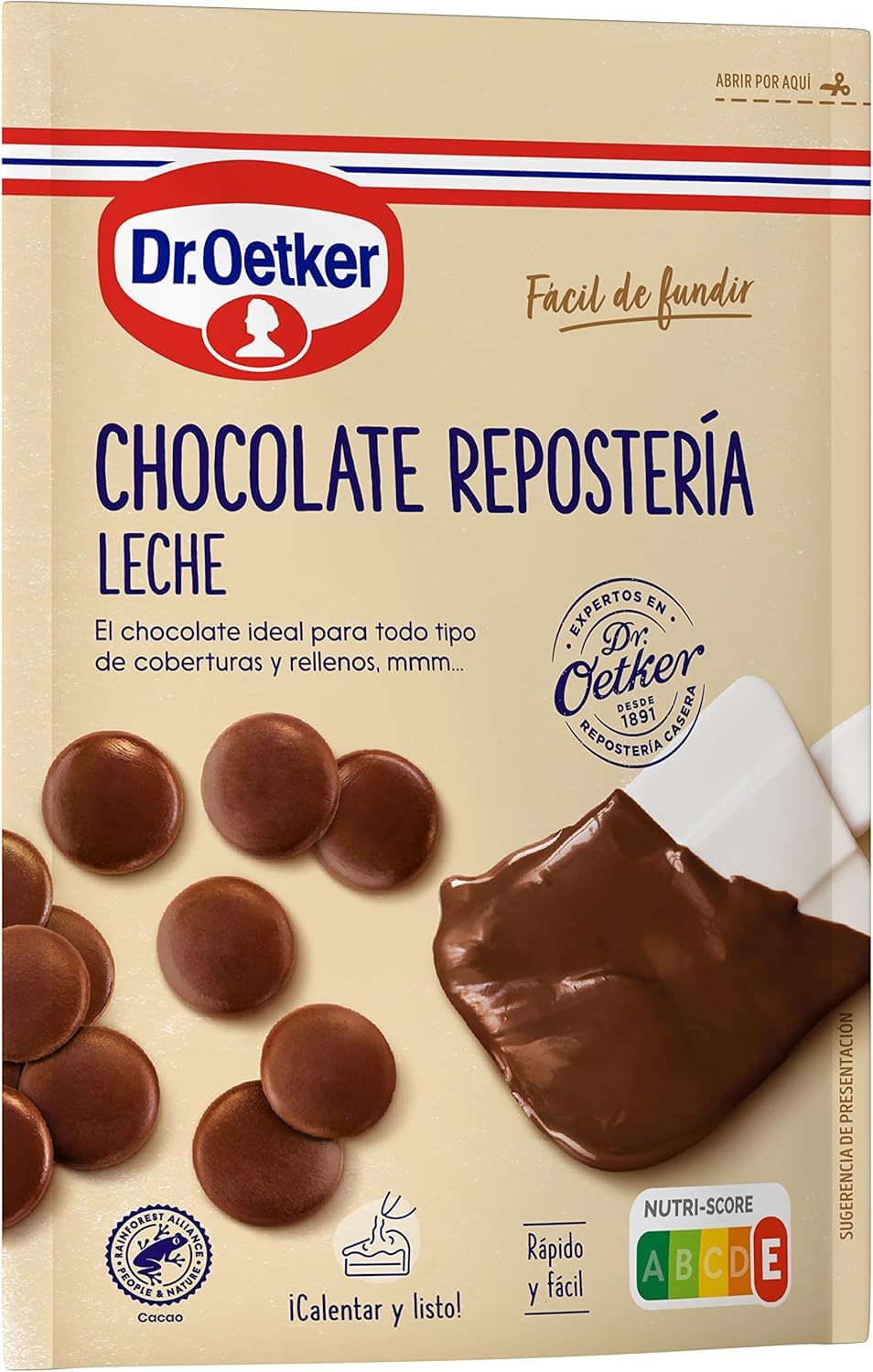 DR. OETKER - Chocolate con Leche para Repostería Pack 10 Uds x 150 g, Cobertura Especial para Bizcocho, Tartas o Cualquier Dulce, Intenso Sabor, Fácil de Usar