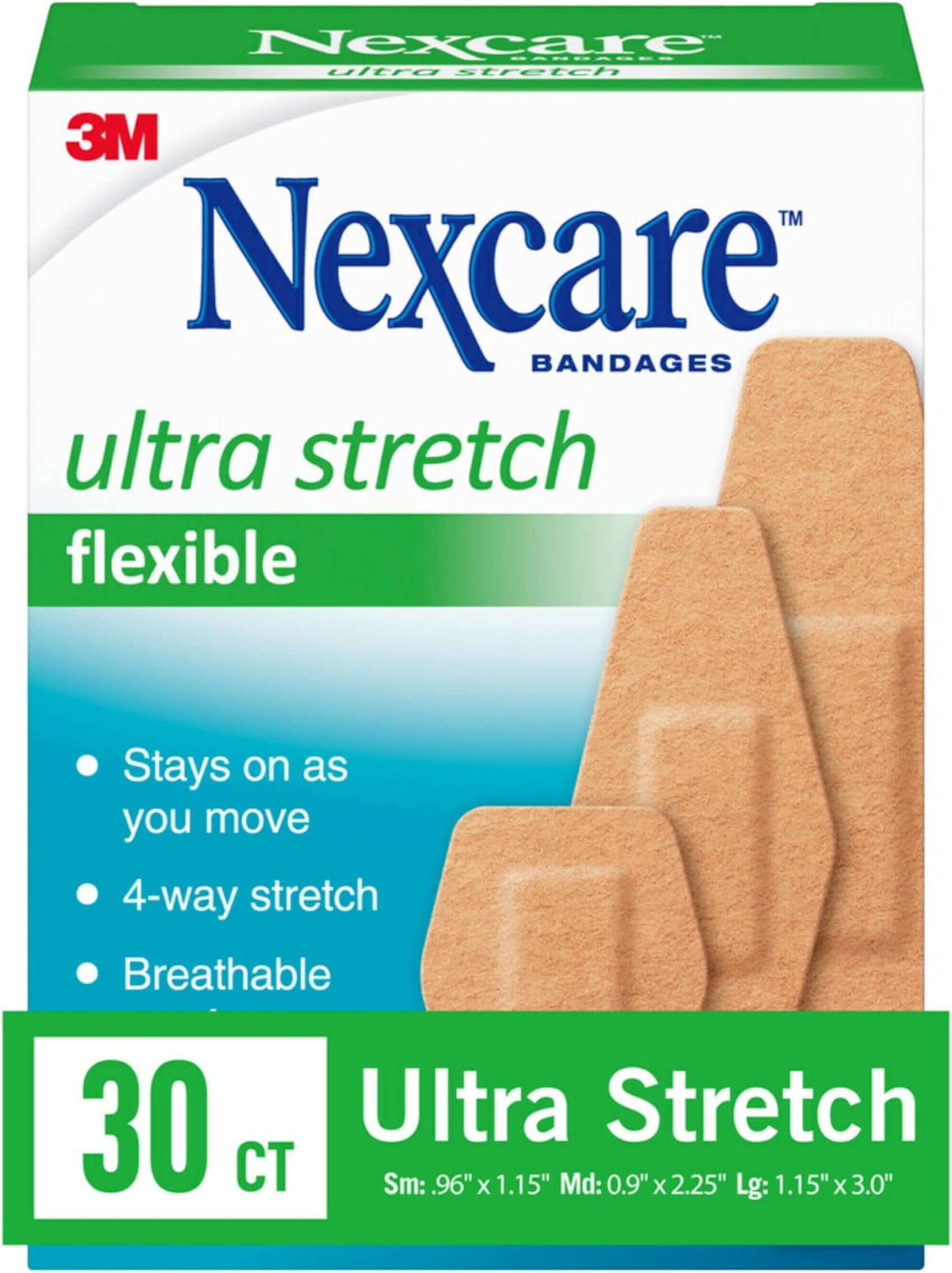 Soft 'n Flex Bandage, Assorted Sizes, 30 Count