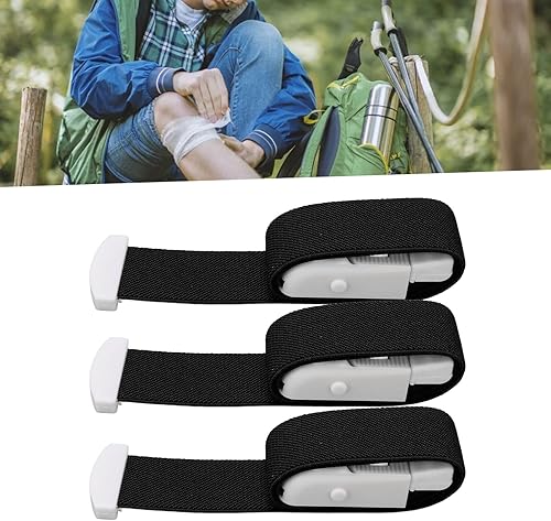 Miniatura 7 de plplaaoo Torniquetes, 3 piezas de torniquetes de emergencia de alta elasticidad, operación con una sola mano de vendaje hemostático, equipo de