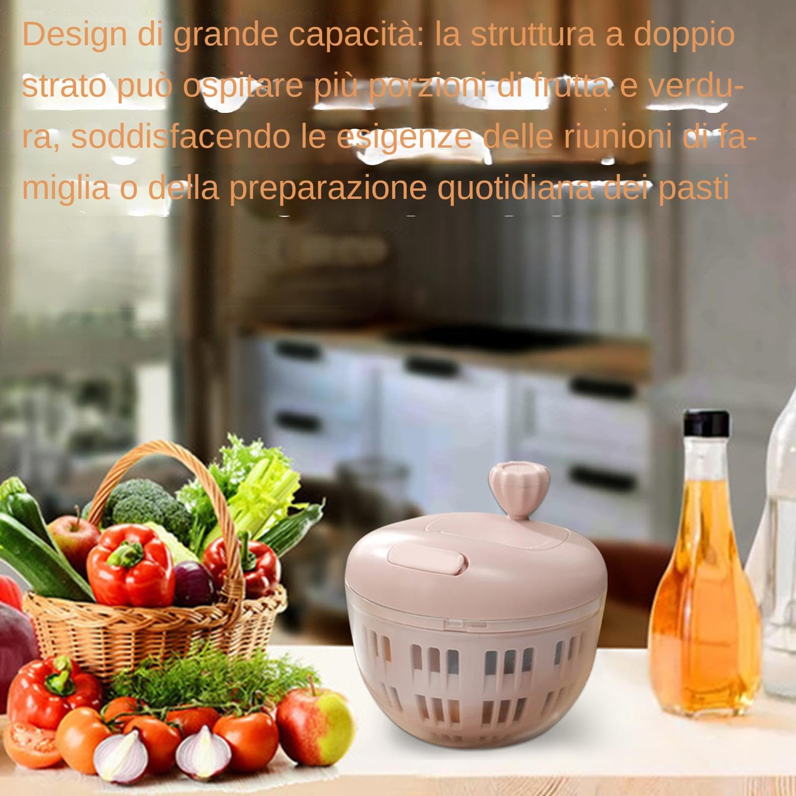 Centrifuga per Insalata | LavaFrutta 800ml | Preparazione Cucina Picnic Campeggio