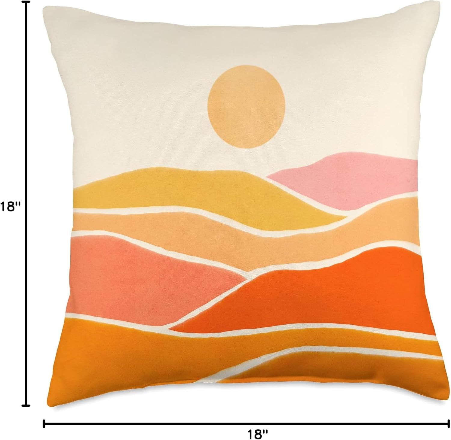 Boho chic sun landscape sunset earthy colors Throw Pillow