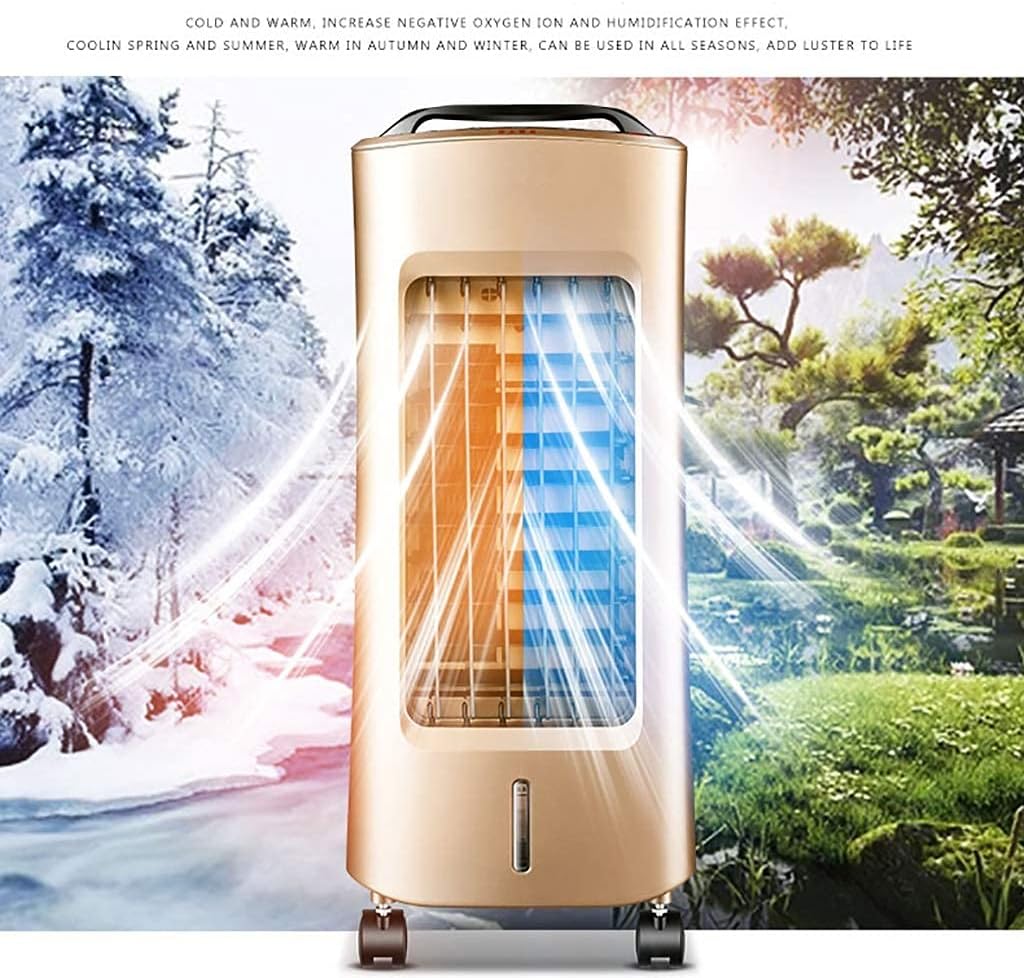 Air Cooler for Home Office Summer Portable Air Conditioner 12h Timer 5L Water Tank Cold Warm Dual Use Air Cooler No Tube Air Conditioner Khaki
