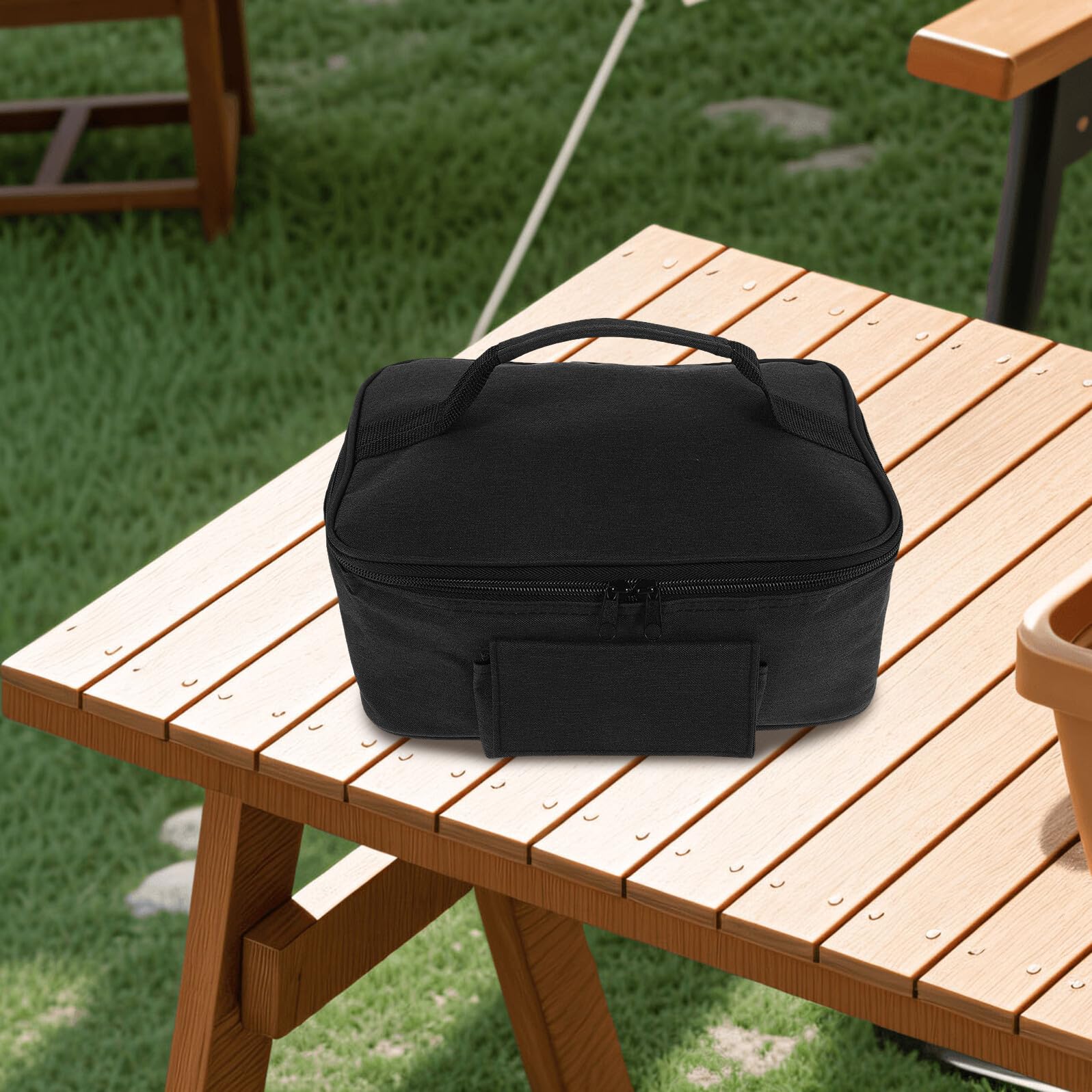 IMIKEYA Borsa termica per alimenti con riscaldamento per auto, isolante, in alluminio, per picnic e lavoro, borsa portatile per mantenere alimenti caldi o freddi, riutilizzabile e leggera
