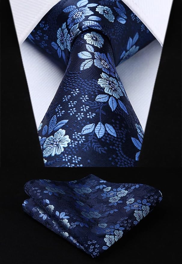 Corbata Floral para Hombre con Pañuelo y Caja de Regalo miniatura 9