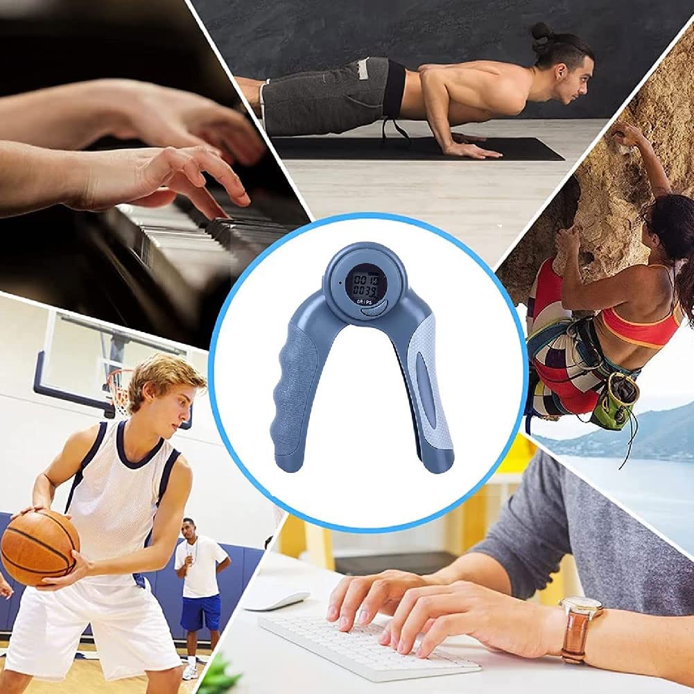 Entrenador de fuerza de agarre, Entrenador de fuerza agarre con pantalla LCD conteo registros, cronometraje y calorías