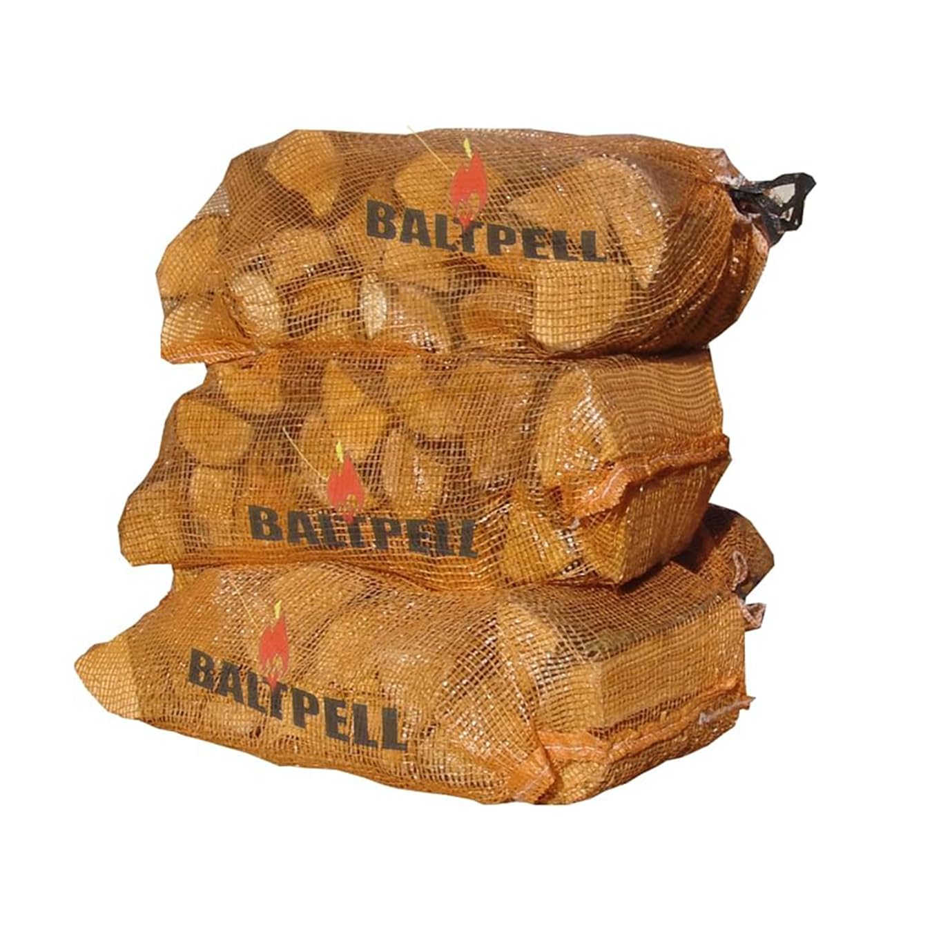BALTPELL Legna Da Ardere Secca | Legno Ontano Alta Qualità | 3 Sacchi da 40 Litri | Per Camini, Caminetti, Stufe, Barbecue, Pizzerie | Tronchetti 30cm