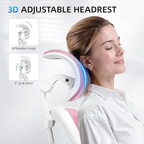 Miniatura 10 de FelixKing Silla de oficina, silla de escritorio con soporte lumbar ajustable, silla ergonómica para computadora con respaldo alto y reposabrazos,