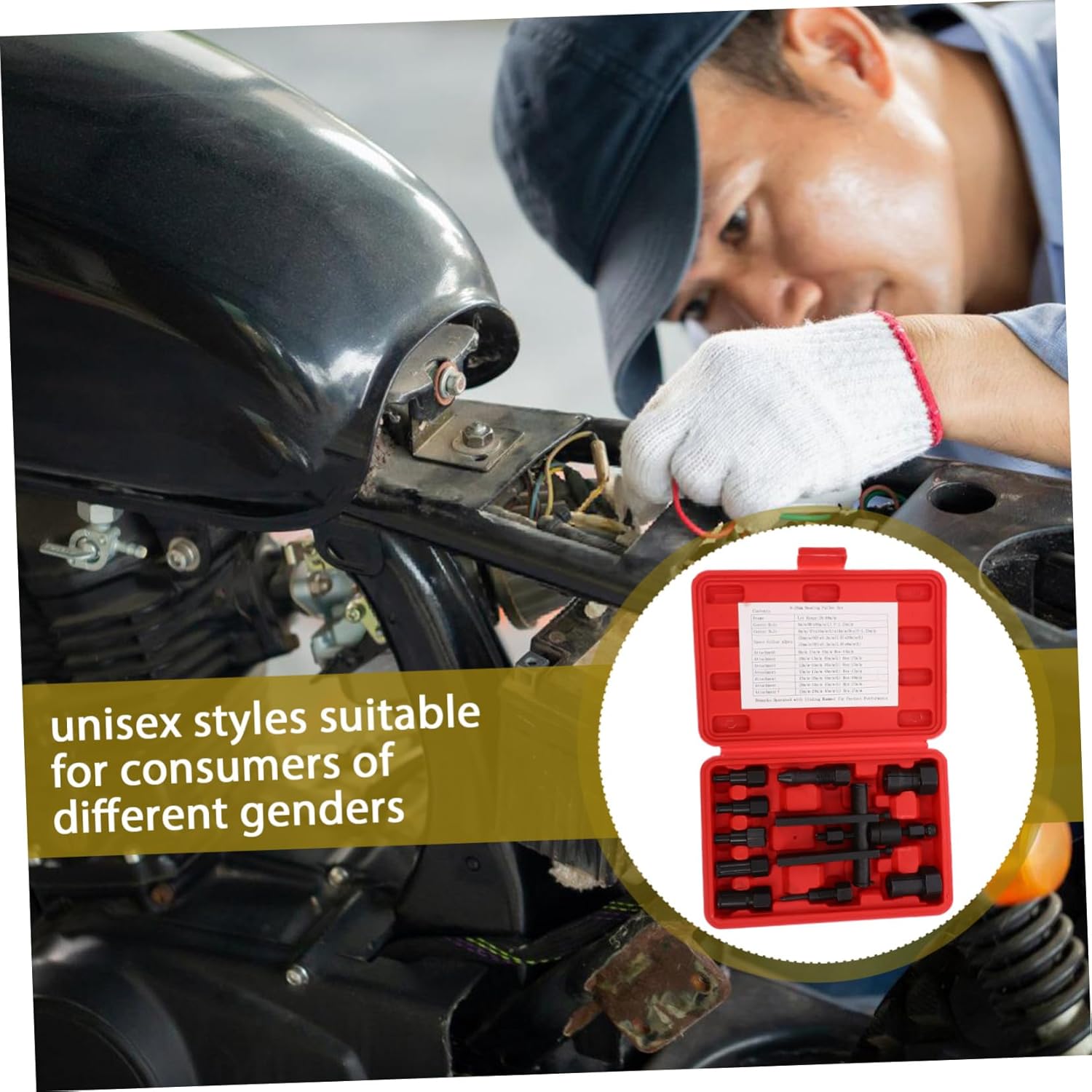 10Pcs Motorcycle Two Jaw Bearing Puller Tool for Efficient Bearing Removal Durable Heavy Duty Design with Storage Box for Motorcycle Repair and Maintenance