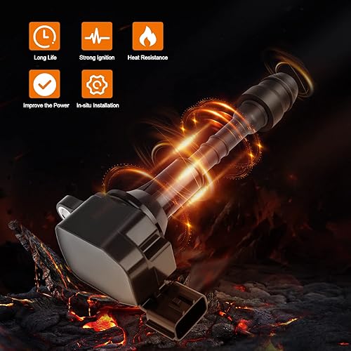 Vista 192 de OCPTY Juego de 4 bobinas de encendido compatibles con OE: UF604 C1685 apto para Mazda 3 para Mazda 5 2008-2015