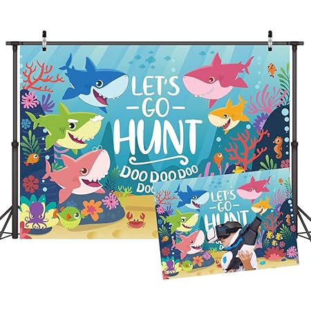Lywygg 7x5ft Baby Shark Vinyl Backdrop Blue Ocean Shark Birthday Party Background Baby Shark Backdrop Baby Shark Banner Photography Backdropsbaby Shower Kids Birthday Theme Party Decor Banner Cp 163 Amazon Co Uk Toys Games