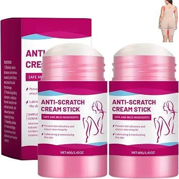 2*40G Anti Chafe Balm & Anti Friction Stick - Skin Protection Anti Chafing Cream for Women,Thigh Anti Friction & Running,Quick-Absorbing Non-Greasy Skin Care,Waterproof and Safe,Gentle & Easy to Use