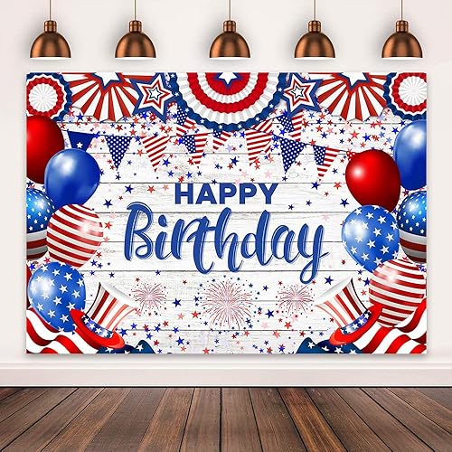 Miniatura 2 de Mocsicka Telón de fondo de cumpleaños del 4 de julio, bandera estadounidense, Día de la Independencia, fondo patriótico de estrellas y rayas,