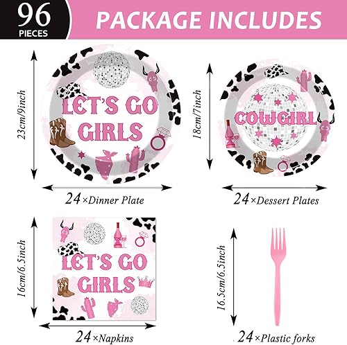 Miniatura 2 de 96 platos de fiesta con temática de vaquera, decoraciones de fiesta con temática de vaquera, platos y servilletas de papel occidental, juego de